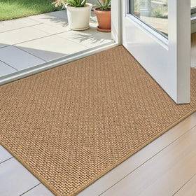 StepAura indoor door mat shown rolled, highlighting premium material and crease-free delivery.