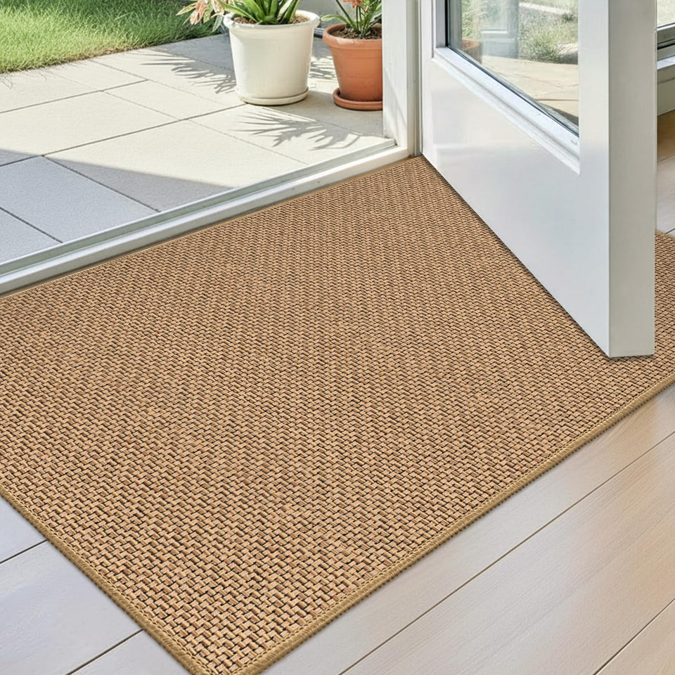 StepAura indoor door mat shown rolled, highlighting premium material and crease-free delivery.