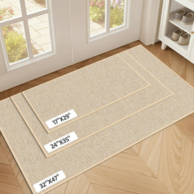StepAura entrance rug non-slip beige keeps floors safe and clean inside living rooms