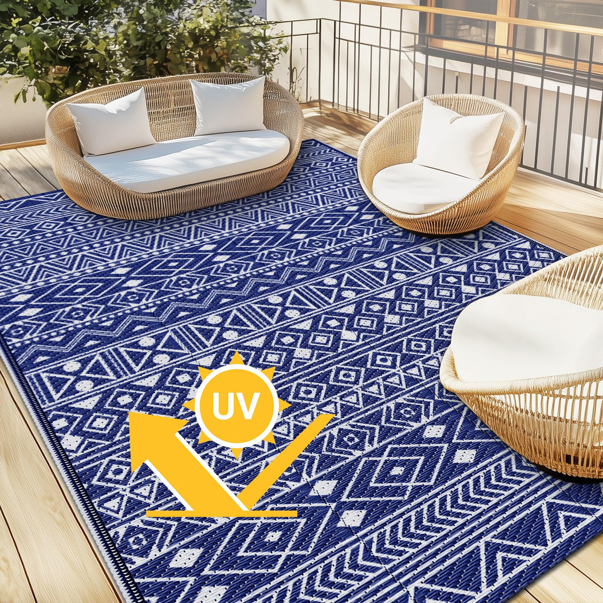 StepLively easy-clean outdoor rug cleans with hose or cloth
