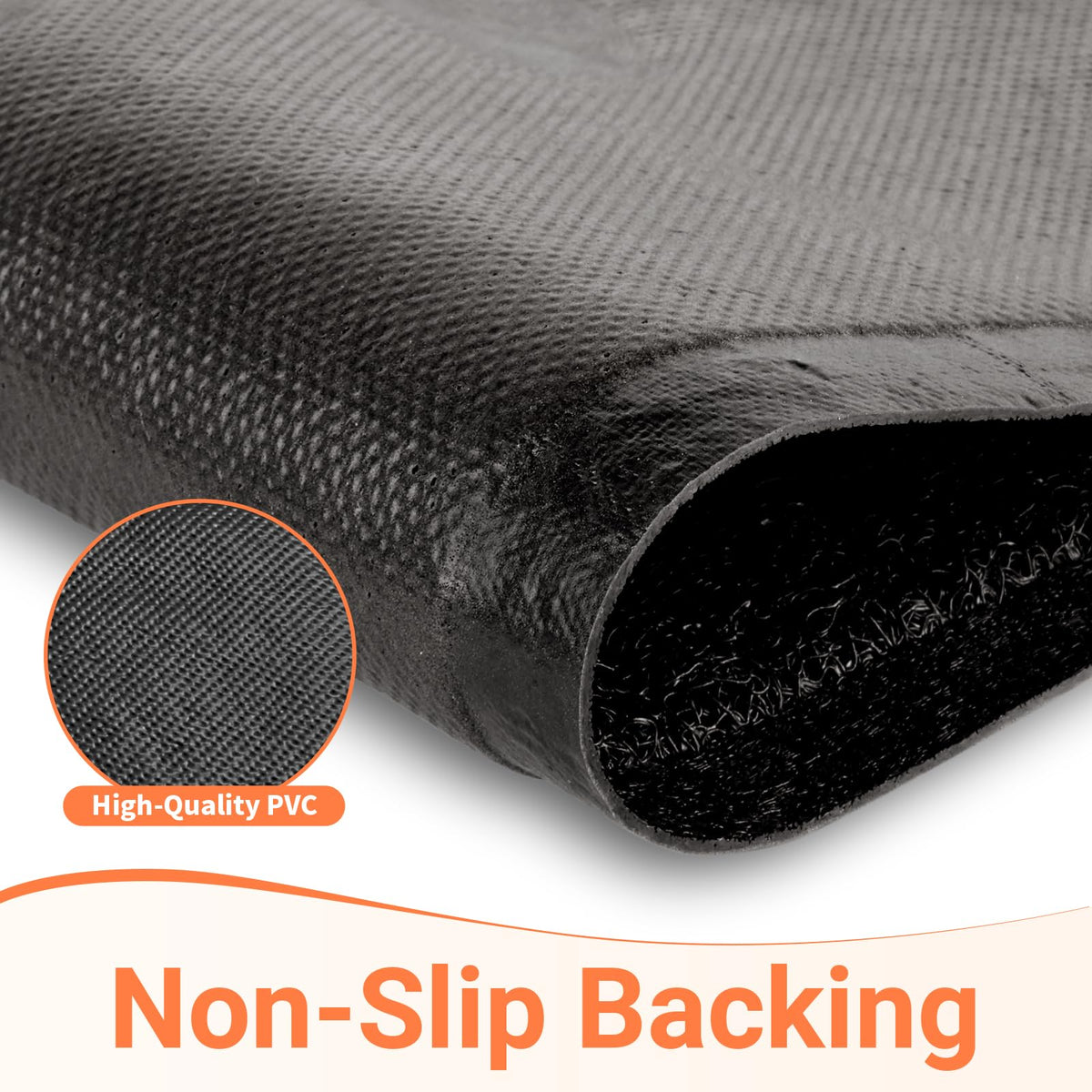 StepLively non-slip door mat with rubber border prevents slips on wet floors.