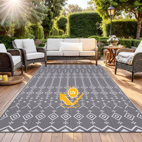 StepRite UV-coated outdoor rug protects from sun and extends life.