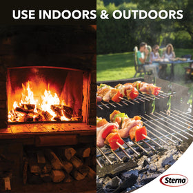 Sterno no-mess squares pre-cut for quick lighting under wood or charcoal.