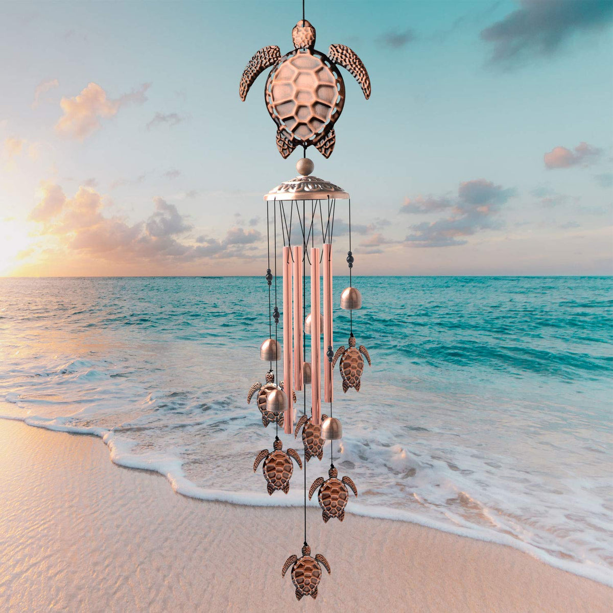 STF Sea Turtle wind chimes easy to hang in any outdoor space
