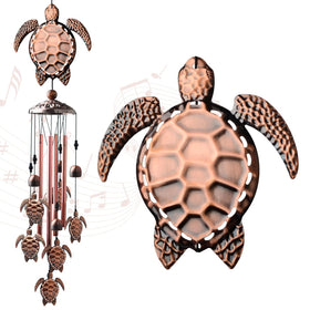 STF Sea Turtle Wind Chimes with metal top for outdoor decor