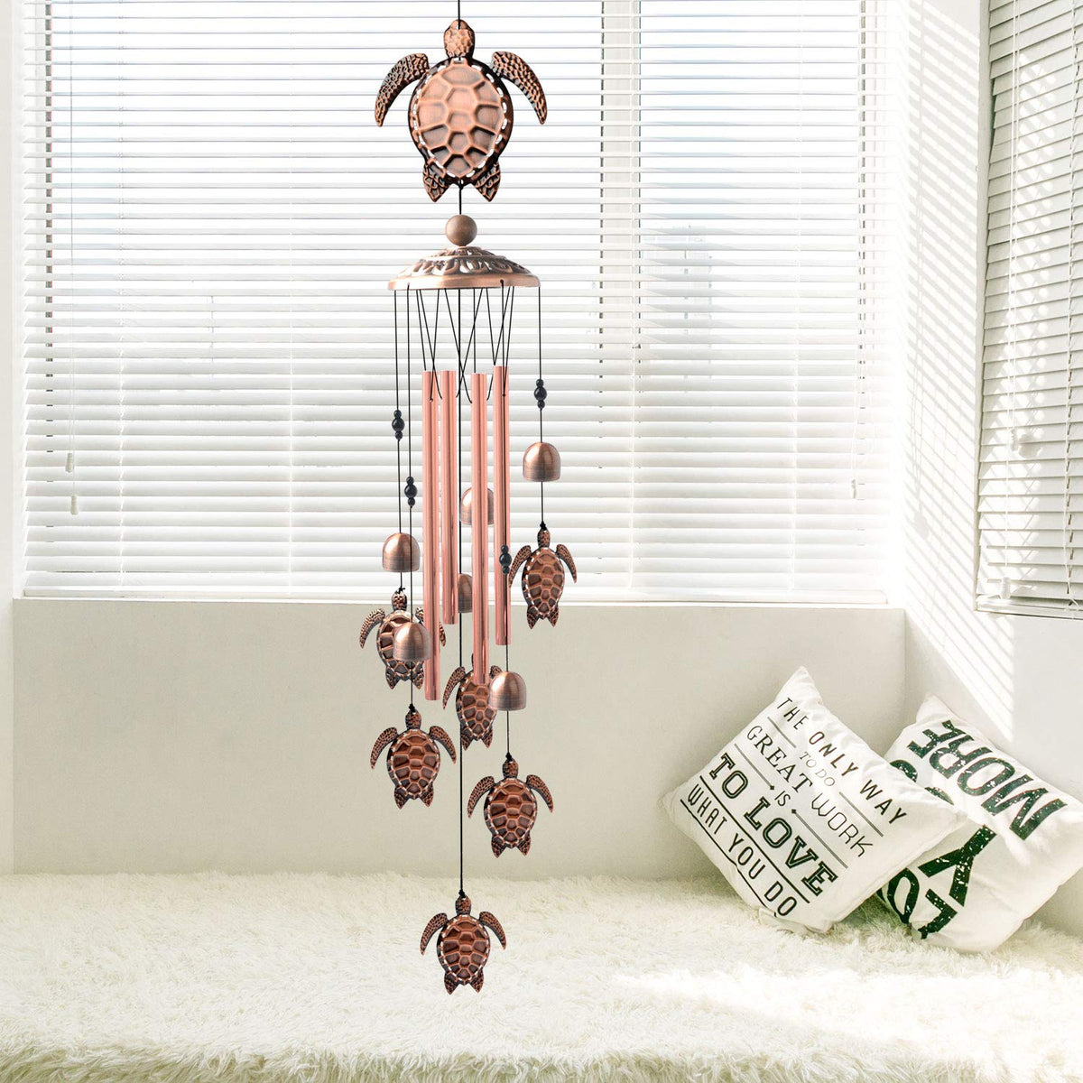 STF Sea Turtle wind chimes feature six small tortoises and a big one