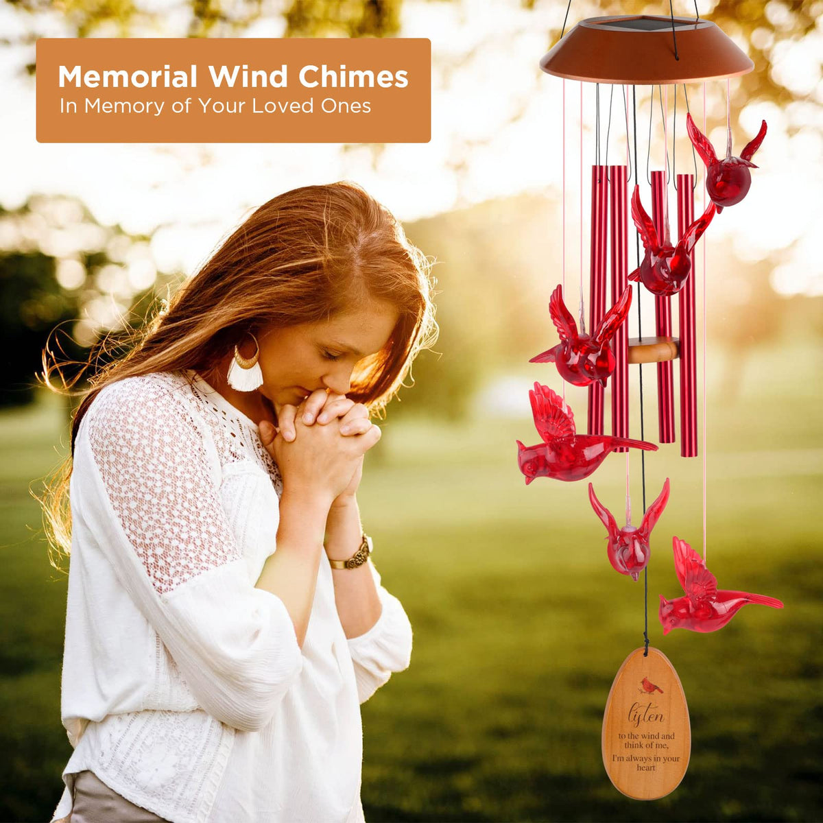 STF ShangTianFeng cardinal wind chimes enhance garden decor with soothing tones and symbolism