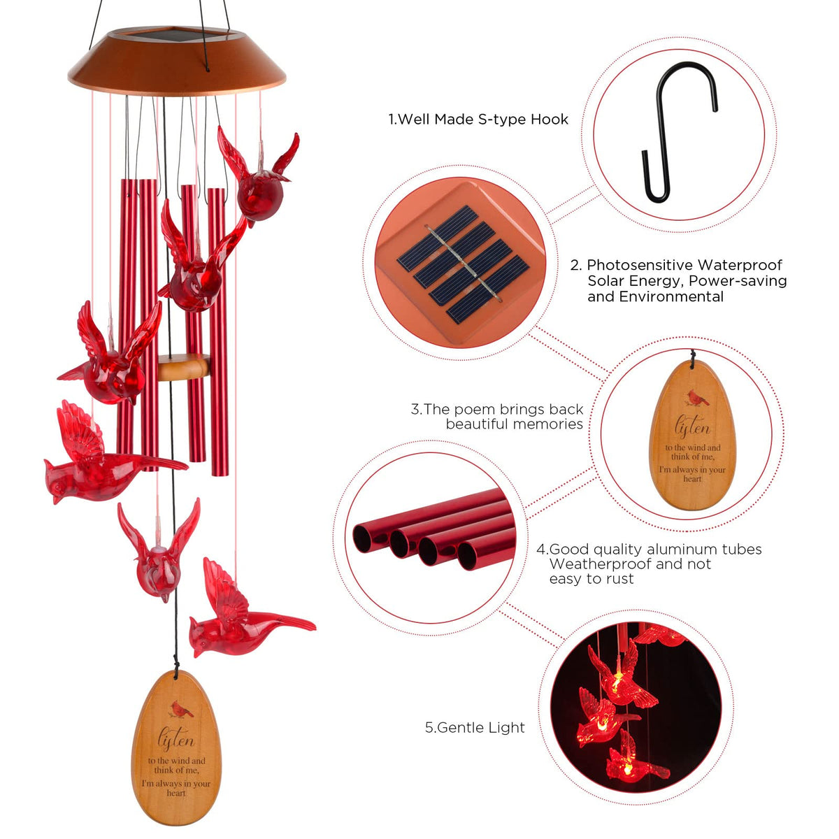 STF ShangTianFeng indoor use wind chimes create romantic room glow