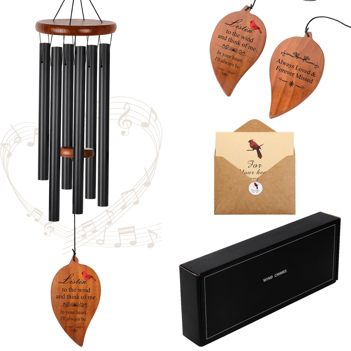 STF Sympathy Wind Chimes with six tubes for a soothing outdoor melody