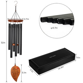 STF Sympathy Wind Chimes wood and aluminum design resonates softly in outdoor spaces