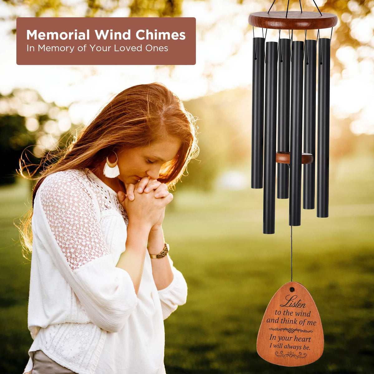 STF wind chimes brighten gardens with sun reflection accents.