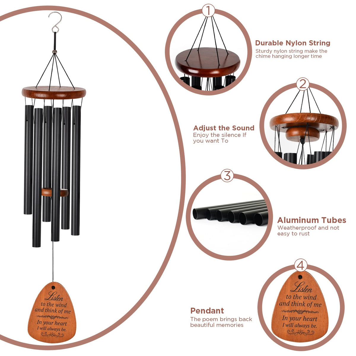 STF memorial wind chime for memory and comfort in outdoor spaces.
