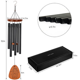 STF wind chimes blend natural wood and aluminum for elegant outdoor decor.