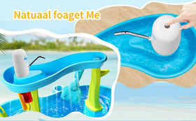 Sthmeyue kids water play setup demonstrates versatile tubing.