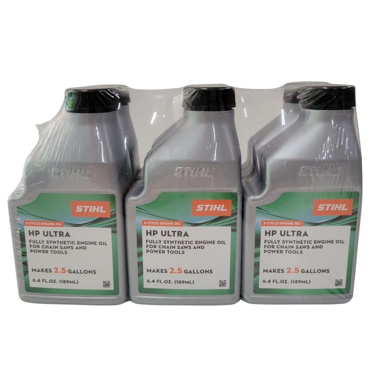 STIHL oil bottle side view highlighting synthetic formulation