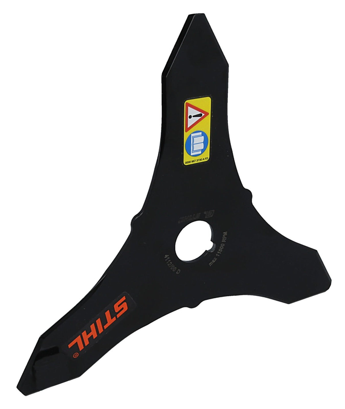 Stihl brush knife steel blade with 25.4 mm mount for heavy brush cutting.