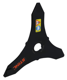 Stihl brush knife steel blade with 25.4 mm mount for heavy brush cutting.