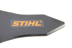 Stihl brush knife steel blade installation-ready with precise mounting hole.