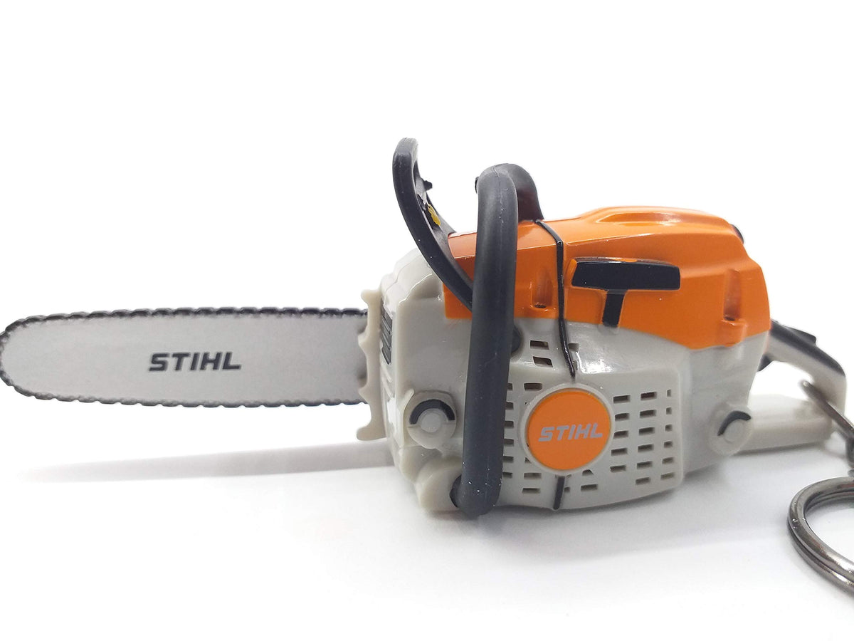 Stihl chainsaw-shaped keyring with sounds adds playful flair for keys