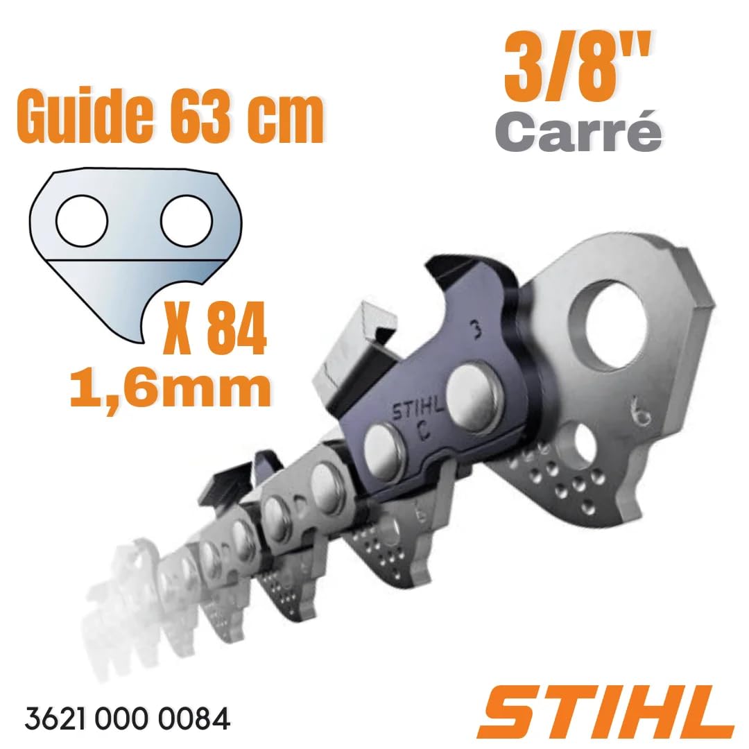 Stihl 84 drive links close-up showing durable construction for reliable cuts