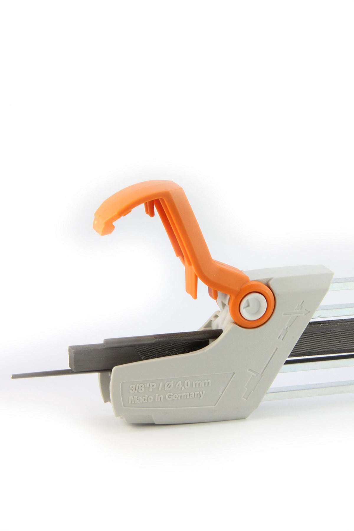 Stihl durable file holder organized for the workbench workspace.