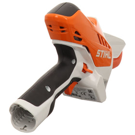 Stihl GTA 26 compact cordless tool for easy storage.