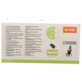 Stihl GTA 26 with AL 1 charger ready for quick recharge.