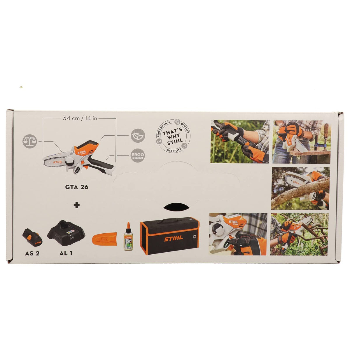 Stihl GTA 26 with AS 2 battery demonstrating cordless mobility.