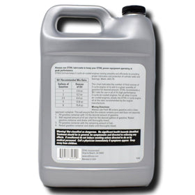 Stihl HP Ultra 2-Cycle oil fuel-mix container demonstrating fueling and stability benefits