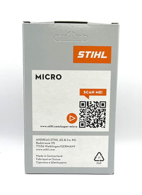 Stihl pack of two Picco Mini Oilomatic chains for reliable replacement on small saws.