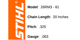Close-up of semi-chisel cutters on STIHL Rapid Micro 3 demonstrating durable edge life.