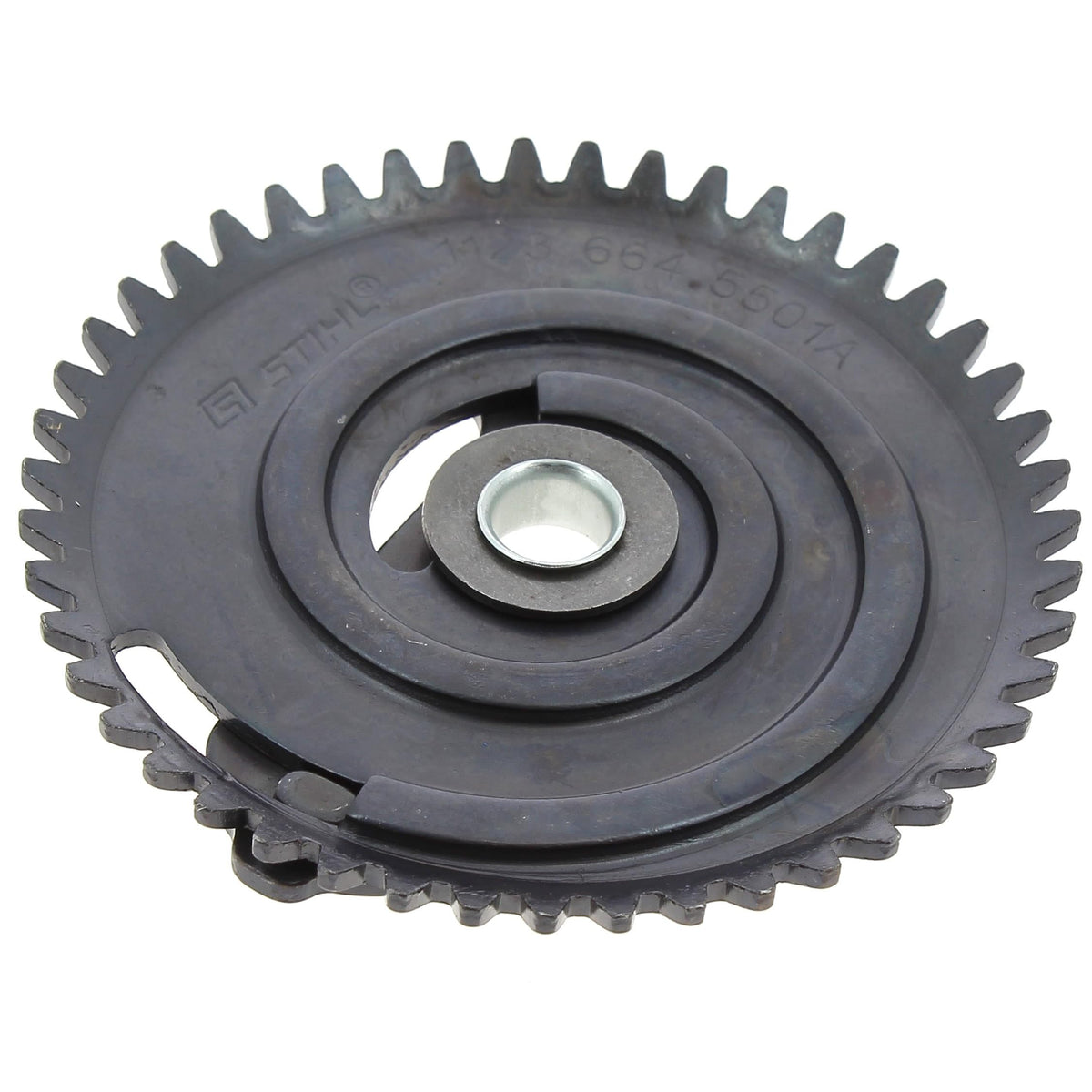 Stihl replacement washer installed on compatible chainsaw for secure maintenance