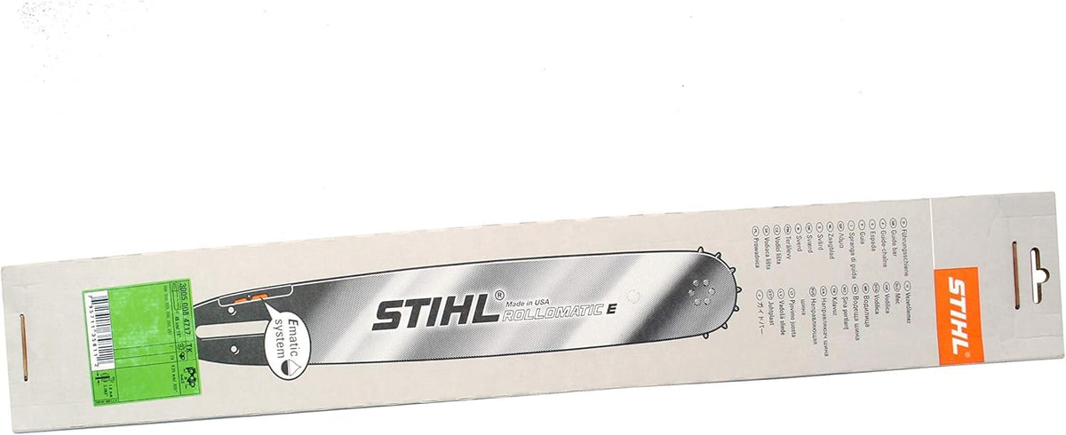 STIHL Rollomatic E Bar 18-Inch precision cut line detail illustrates control.