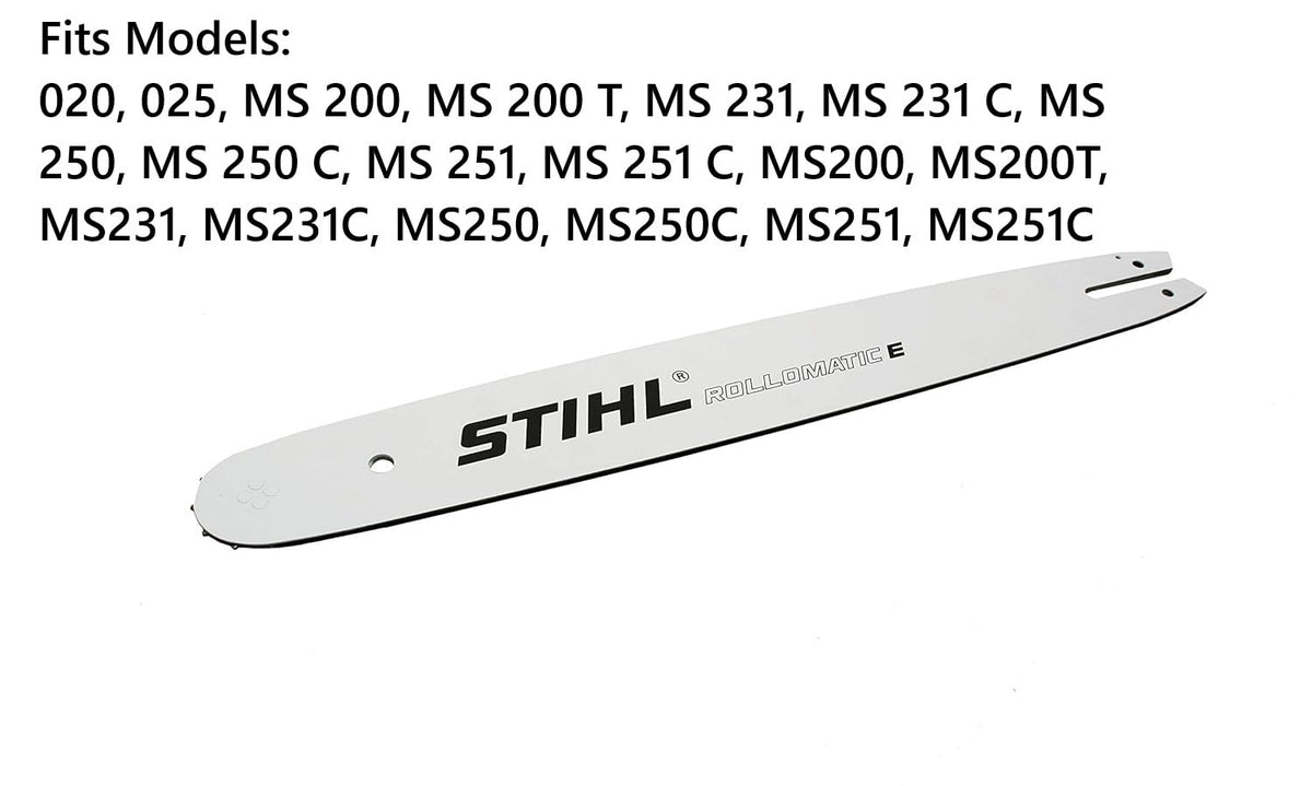 STIHL Rollomatic E Bar 18-Inch three-part spot-weld construction highlights robustness.