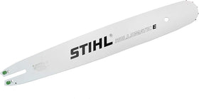 STIHL Rollomatic E Bar 18-Inch workshop setup conveys readiness for professional tasks.