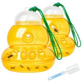Stingmon 2-pack wasp traps outdoors hanging for garden pest control