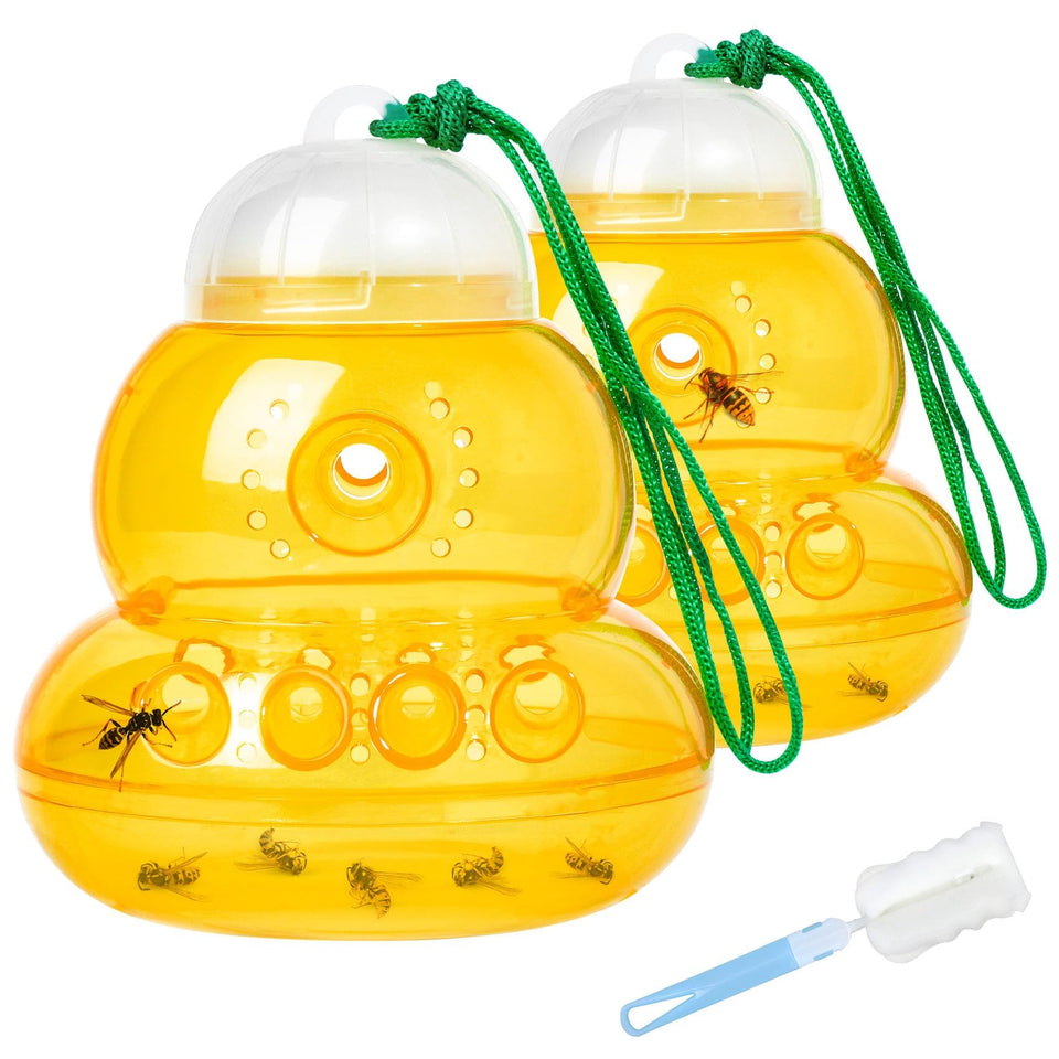 Stingmon 2-pack wasp traps outdoors hanging for garden pest control