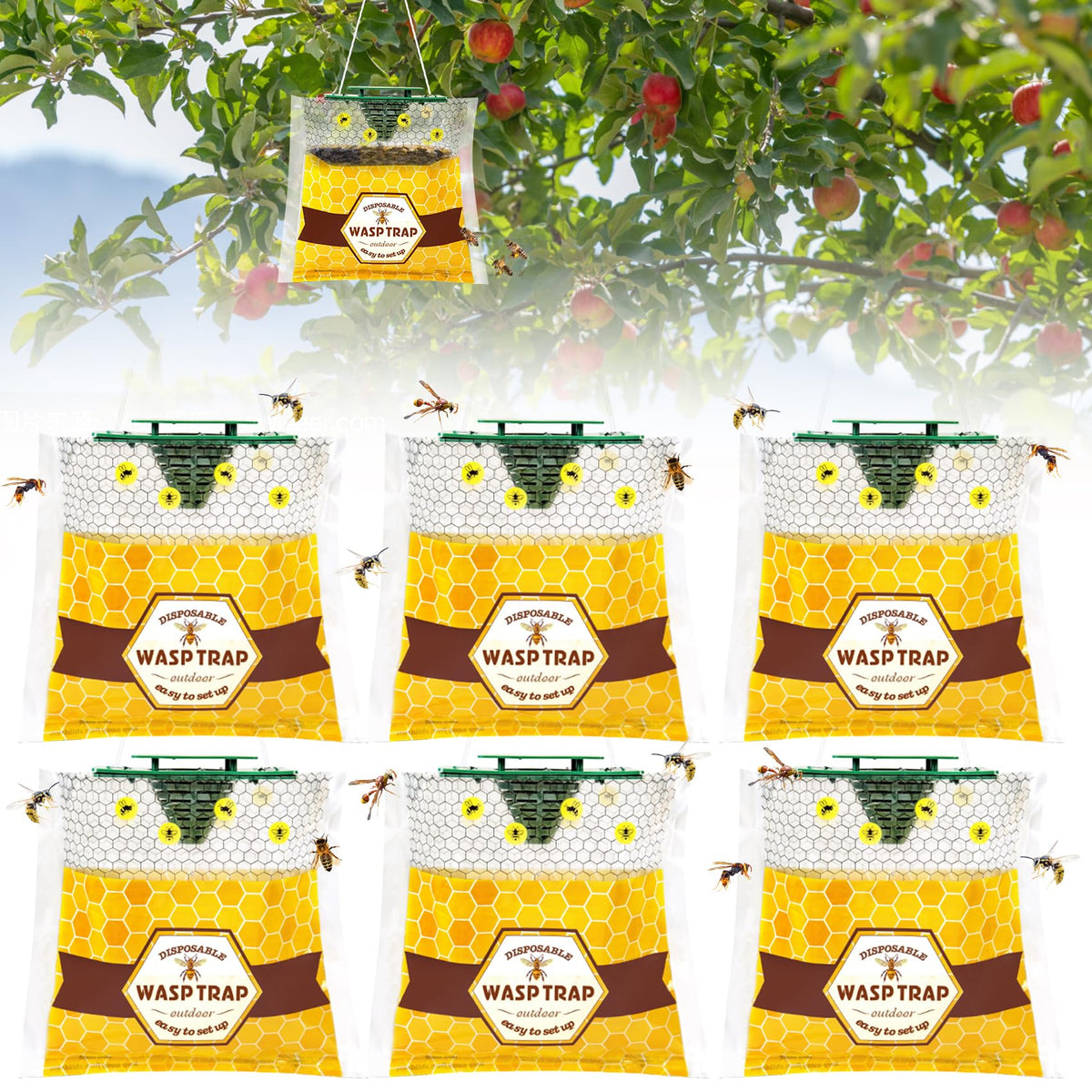 Stingmon 6-pack packaging shot shows easy outdoor setup for traps.