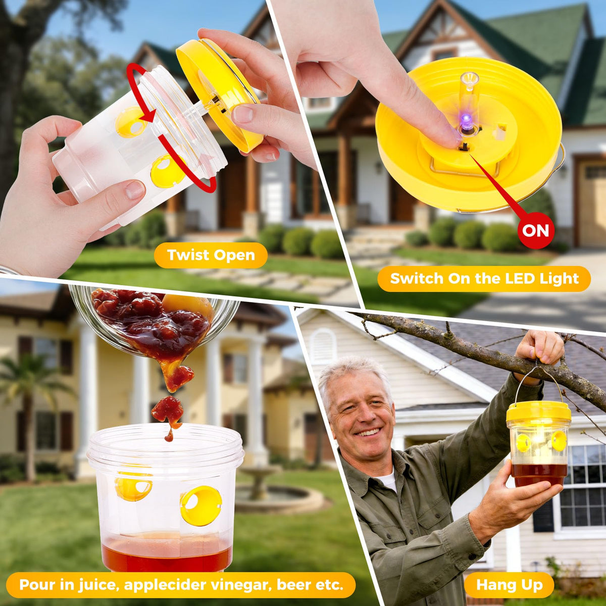 Stingmon durable ABS-material trap resists rust and weather.