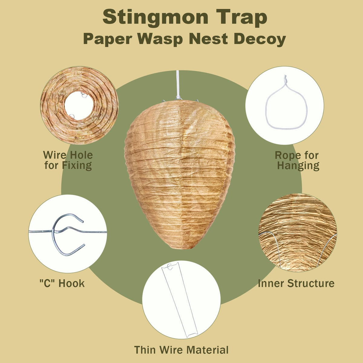Stingmon four-pack wasp deterrent decoys for yard give peace of mind.