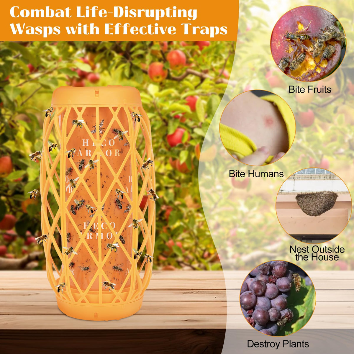 Stingmon hornet trap with replaceable adhesive sheet for maintenance