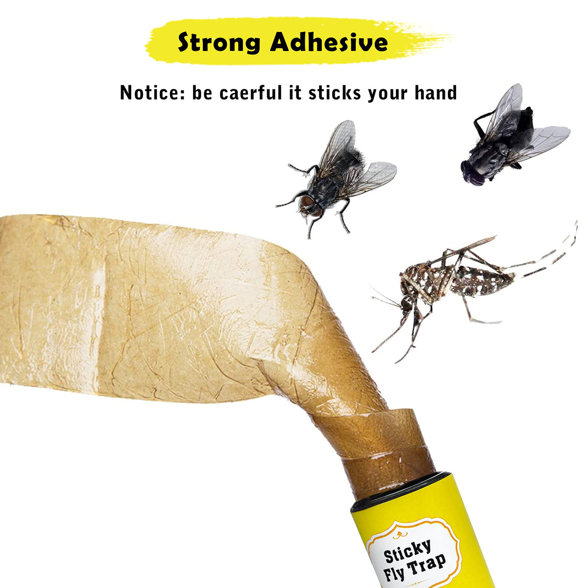 Stingmon indoor hanging fly strip with pin for easy placement.