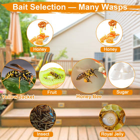 Stingmon patio garden wasp trap collection for outdoor entertainment areas.