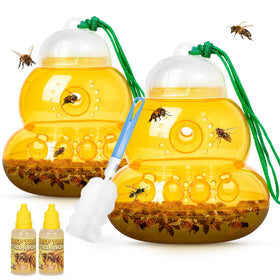 Stingmon two-pack wasp traps for outdoor hanging with baits, season-long pest control