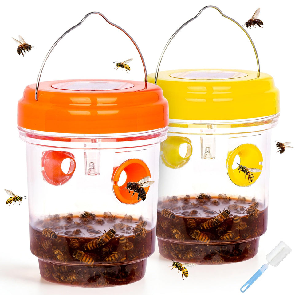 Stingmon outdoor hanging wasp trap captures wasps efficiently in yard spaces.