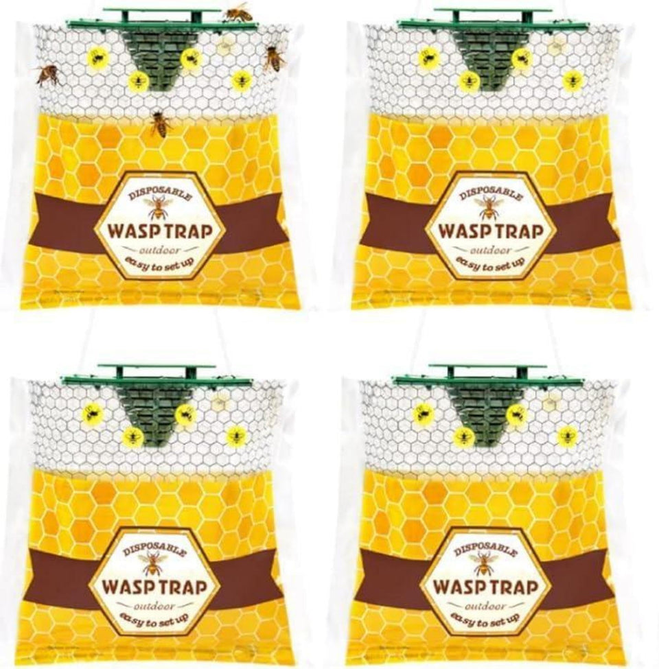 Stingmon wasp traps outdoor hanging 4-pack protects patios by capturing wasps.