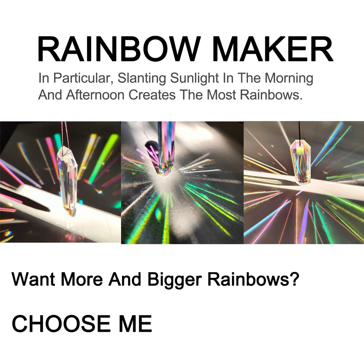 stino rainbow maker for windows casting colorful light in a room