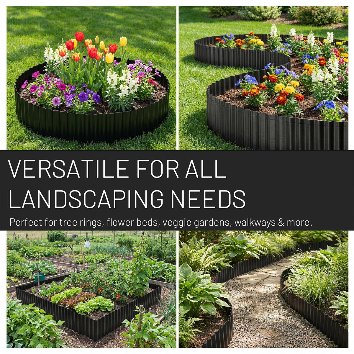 STIRLINGEAR 8-inch height creates visible borders between lawn and mulch.