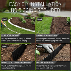 STIRLINGEAR galvanized steel edging installed with stakes for a sturdy DIY border.