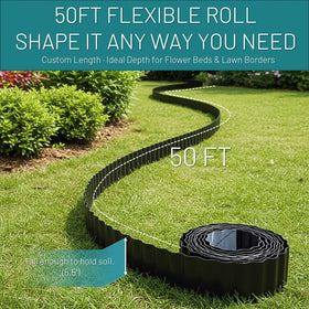STIRLINGEAR flexible garden edging bends to follow curves for creative bed layouts